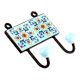 Turquoise Tiny Flower Ceramic Tiles Hooks